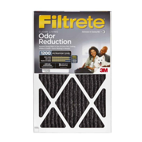 B & K Filtrete Odor Reduction 16 in. W X 20 in. H X 1 in. D Carbon 11 MERV Pleated Air Filter HOME00-4